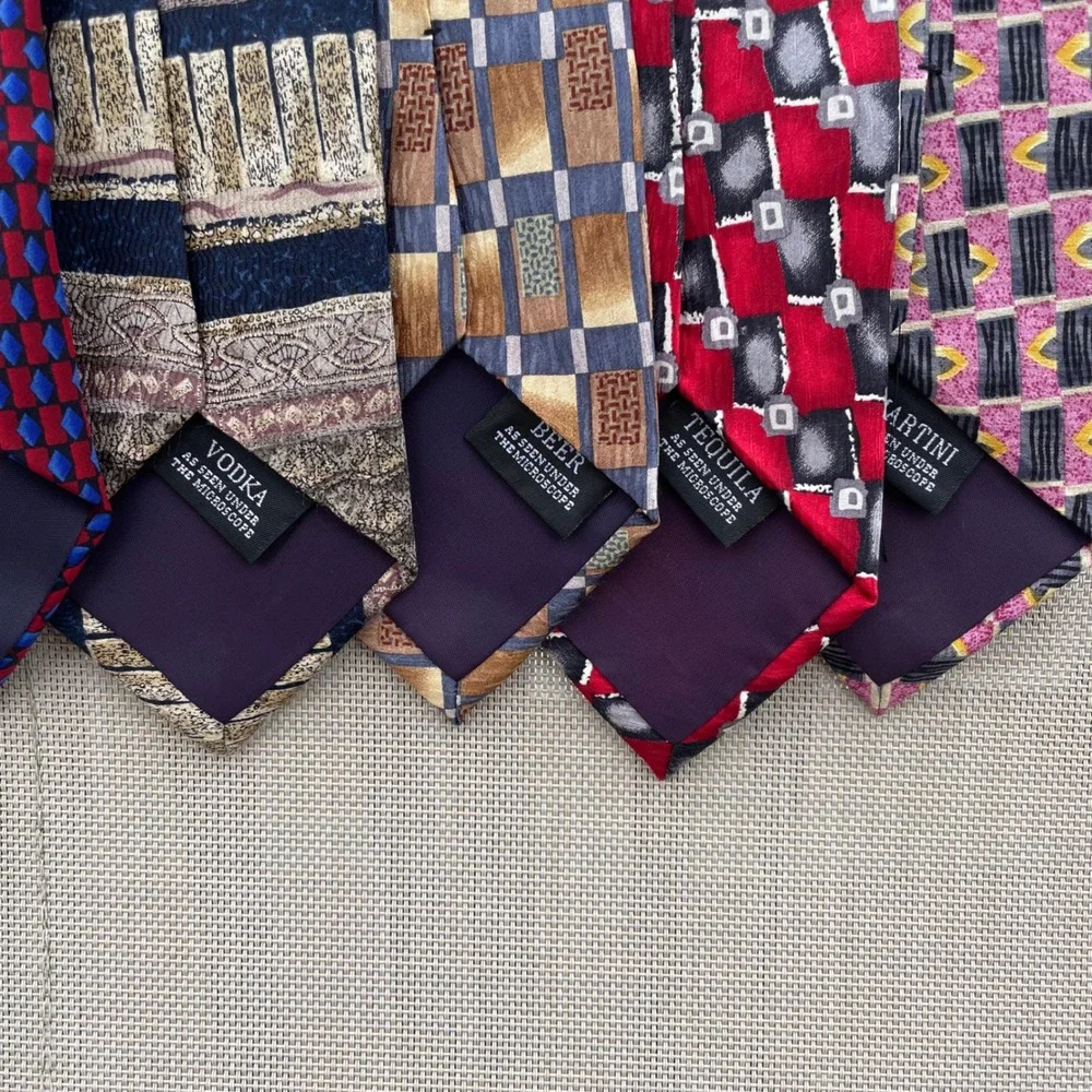 Cocktail Collection Silk Tie Bundle Geometric Abstract Multicolor 7 Piece Lot